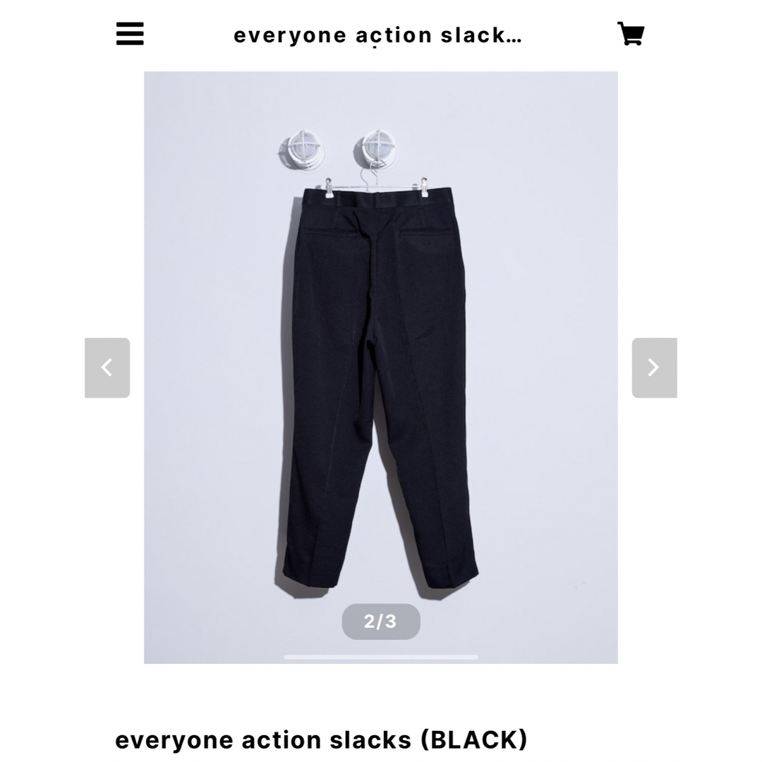 everyone action slacks BLACK large スラックス