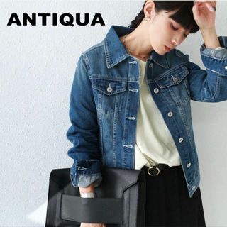 アンティカ(antiqua)の【送料無料】antiquaアンティカ 名作デニムジャケット ML USED加工(Gジャン/デニムジャケット)