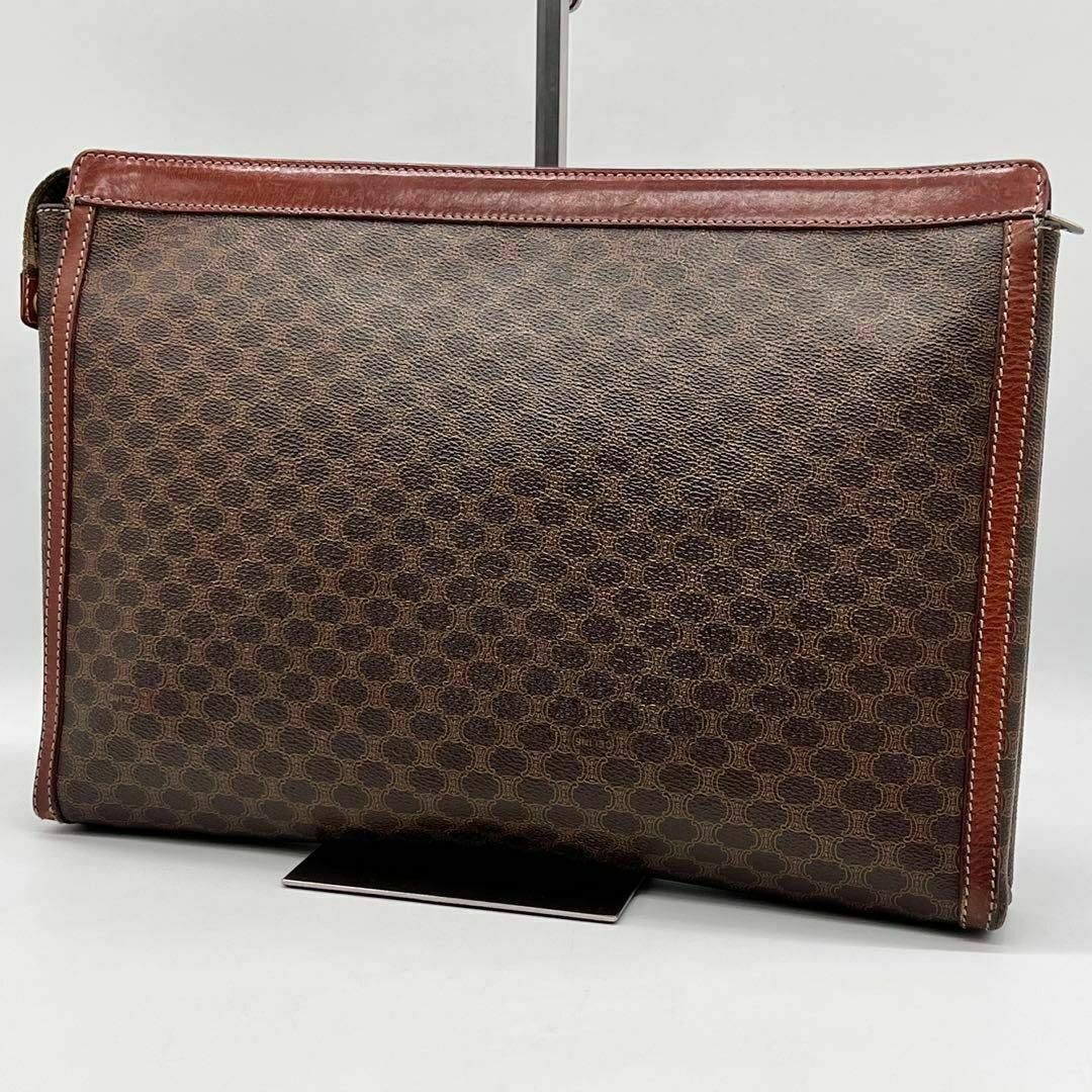 ✨極美品✨CELINE クラッチバッグ マカダム柄 トリオンフ ブラウン