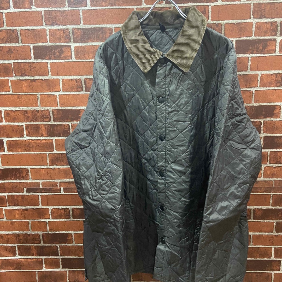 Barbour(バーブァー)の【レア】Barbour キルティングジャケット 襟コーデュロイ 古着ジャケット メンズのジャケット/アウター(ブルゾン)の商品写真