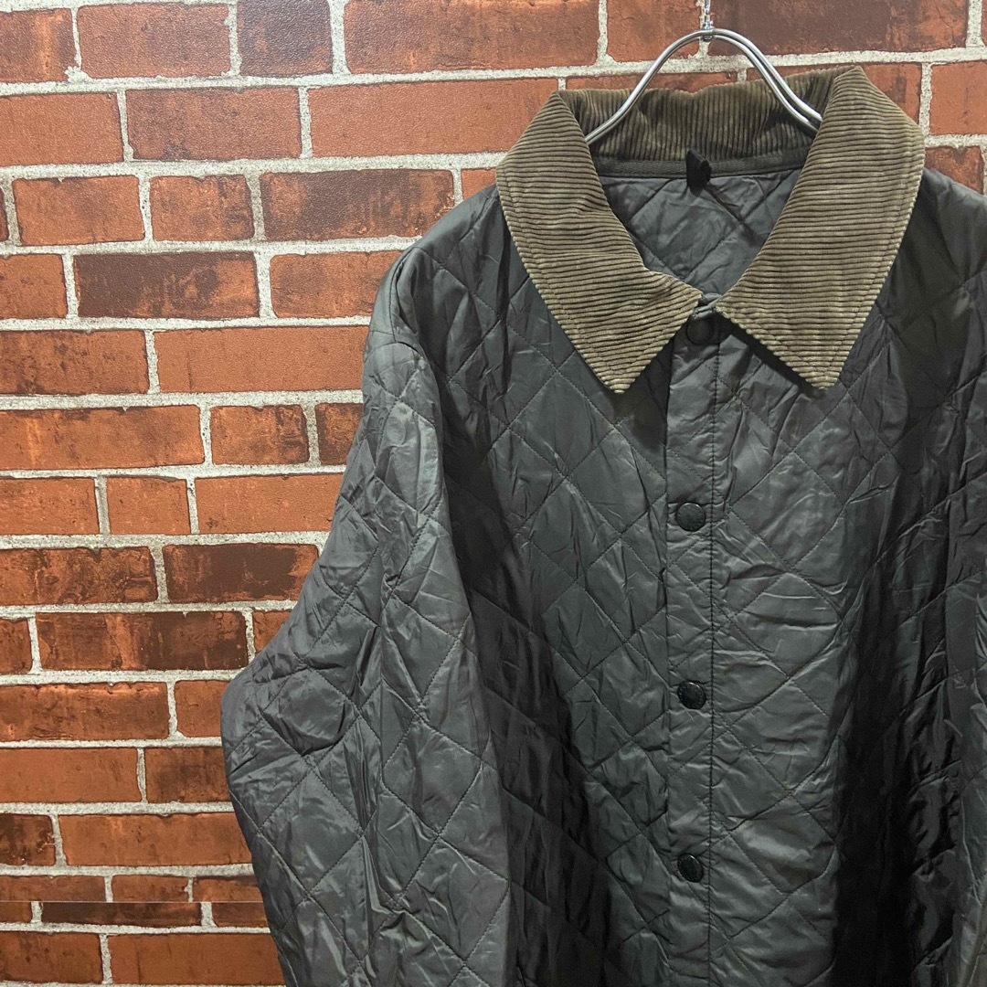 Barbour(バーブァー)の【レア】Barbour キルティングジャケット 襟コーデュロイ 古着ジャケット メンズのジャケット/アウター(ブルゾン)の商品写真