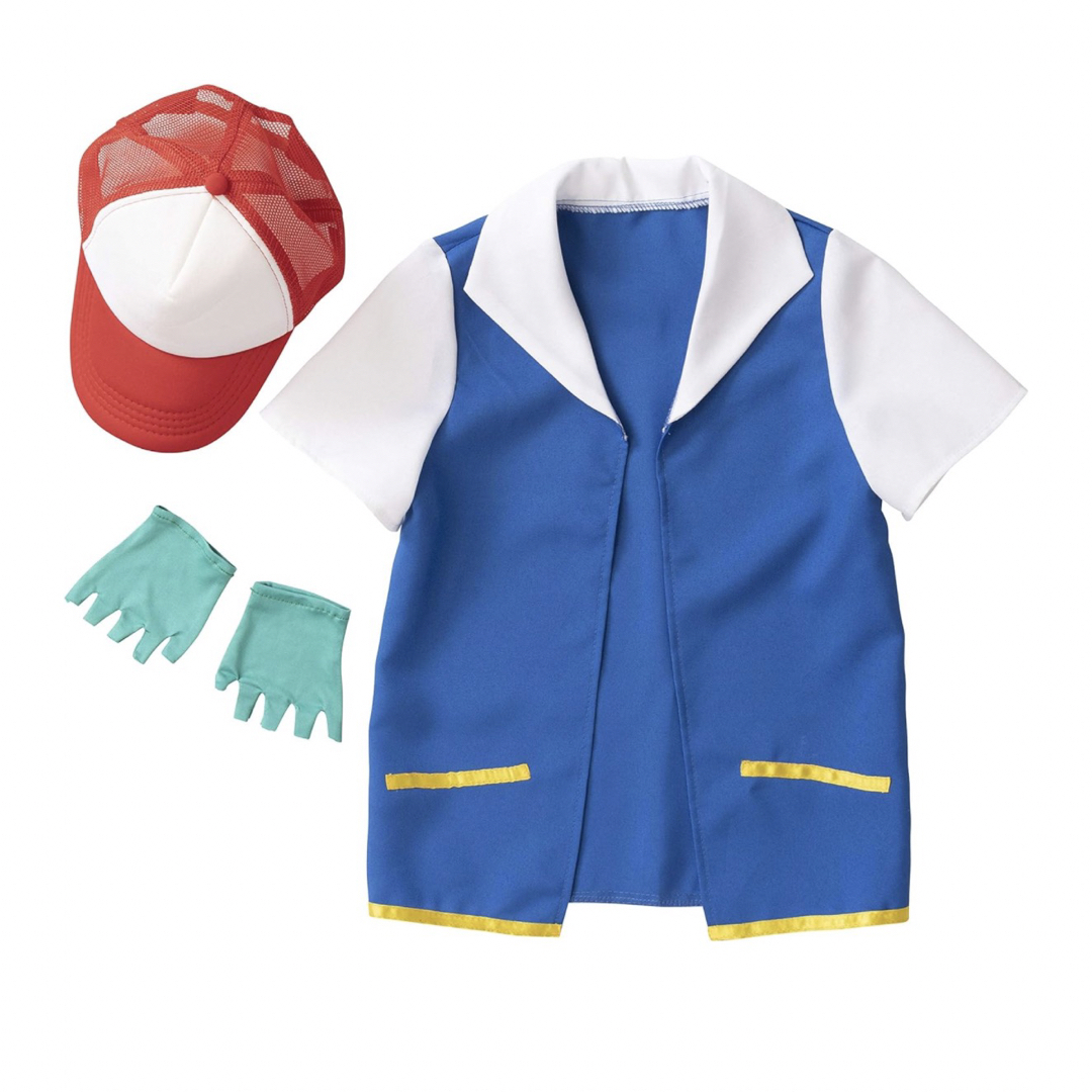 ポケモン(ポケモン)のポケモンサトシコスプレ120 キッズ/ベビー/マタニティのキッズ服男の子用(90cm~)(その他)の商品写真