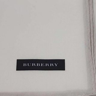 バーバリー(BURBERRY)の★BURBERRY★ ハンカチ チェック 綿100％ 日本製 メンズ ホワイト(ハンカチ)