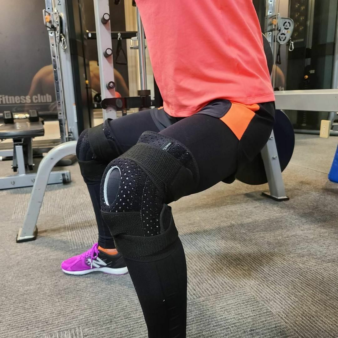 ✨膝サポーター 加圧式 スポーツサポーター 膝 介護 関節 靭帯  オレンジ