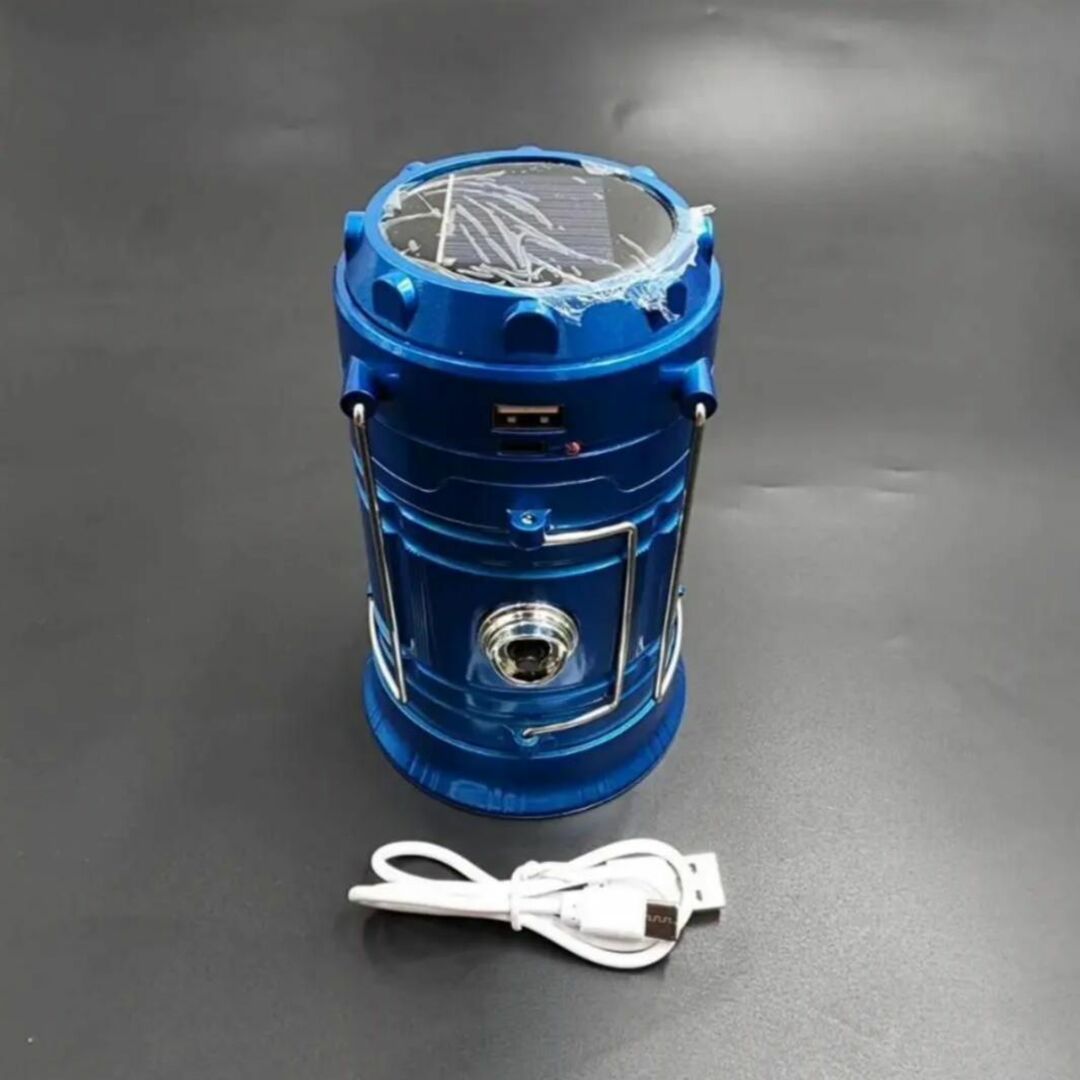 LEDランタン（ブルー） キャンプライト　折り畳み式　type‐ｃ インテリア/住まい/日用品のライト/照明/LED(蛍光灯/電球)の商品写真