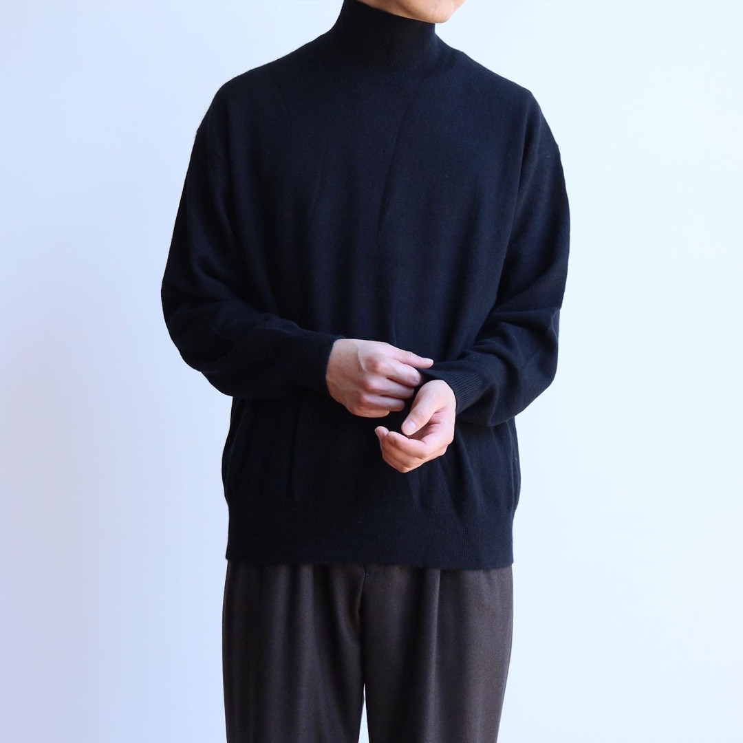 22AW ベビーカシミヤ ニット ブラック オーラリー タートルネック 3