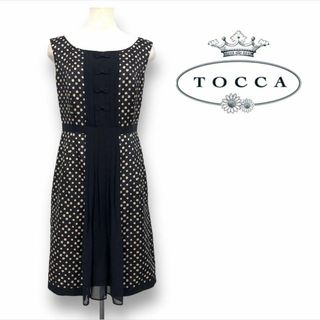 トッカ(TOCCA)の【送料無料】TOCCAトッカ ノースリーブワンピース size2 ドットリボン(ひざ丈ワンピース)