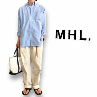 MHL. - 希少 日本製 MHL. ベルテッドワイドパンツ カーキの通販 by