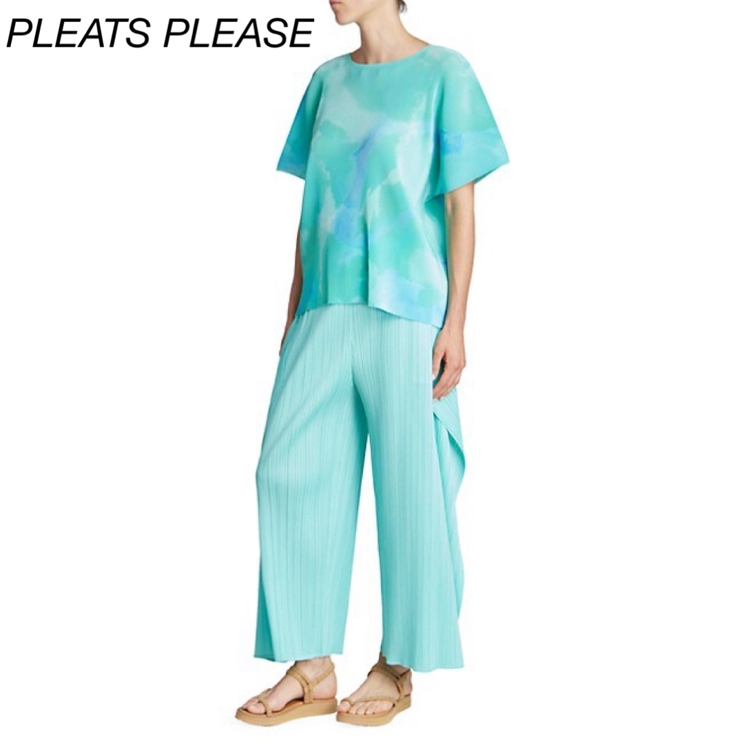 PLEATS PLEASE SHORE MIST SHORE MISTカラーブルーターコイズ