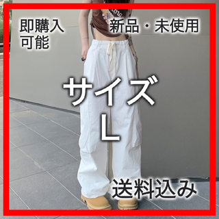 【006930L】パンツ　ロング　レディース　ホワイト (カジュアルパンツ)