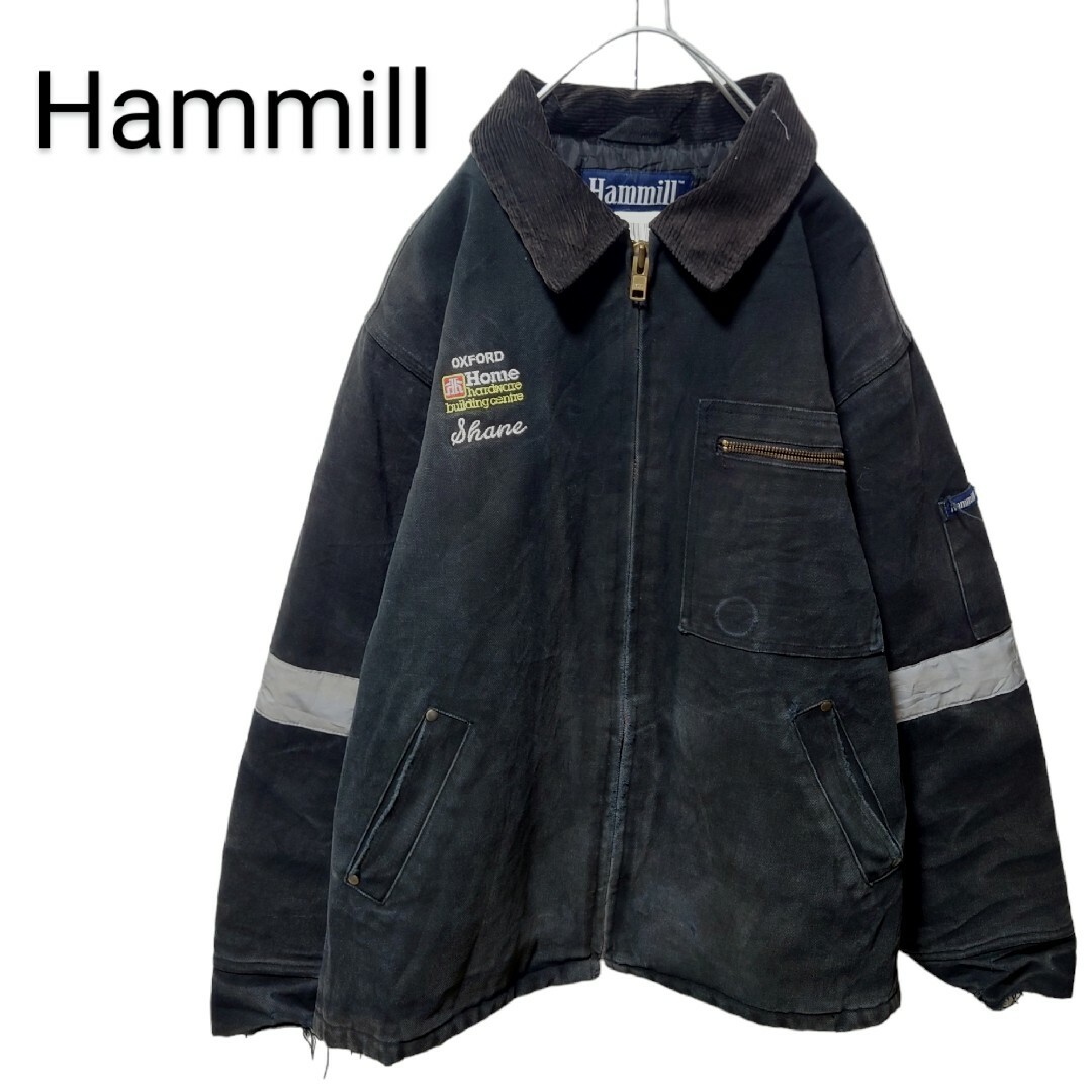 【Hammill】企業ロゴ コーデュロイ襟 中綿入りダックジャケット A1296