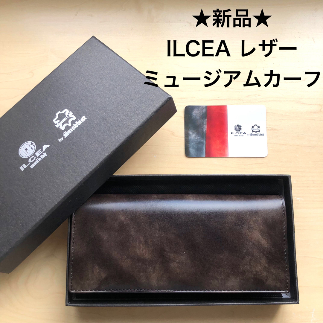 ★新品★イタリア　ILCEA社製ミュージアムカーフ使用　メンズ　レザー長財布　黒