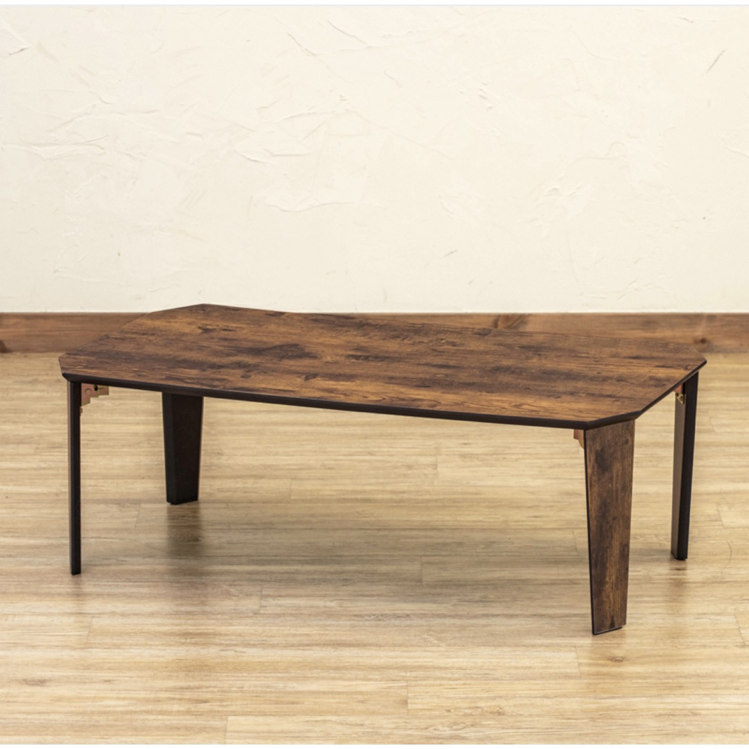 【新品】センターテーブル　90×50 （ナチュラル）　折れ脚　ローテーブル インテリア/住まい/日用品の机/テーブル(ローテーブル)の商品写真