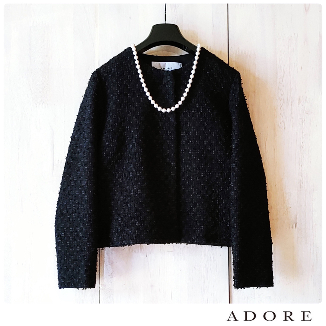 ADORE - ◇幻◇ 希少新品 ADORE 定価5.7万円 ツイードノーカラー