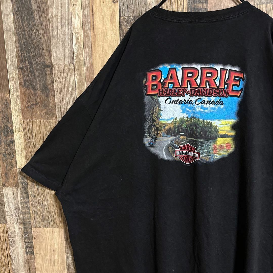 Harley Davidson(ハーレーダビッドソン)のハーレーダビッドソン Tシャツ 5XL ビッグサイズ ロゴ カナダ USA古着 メンズのトップス(Tシャツ/カットソー(七分/長袖))の商品写真