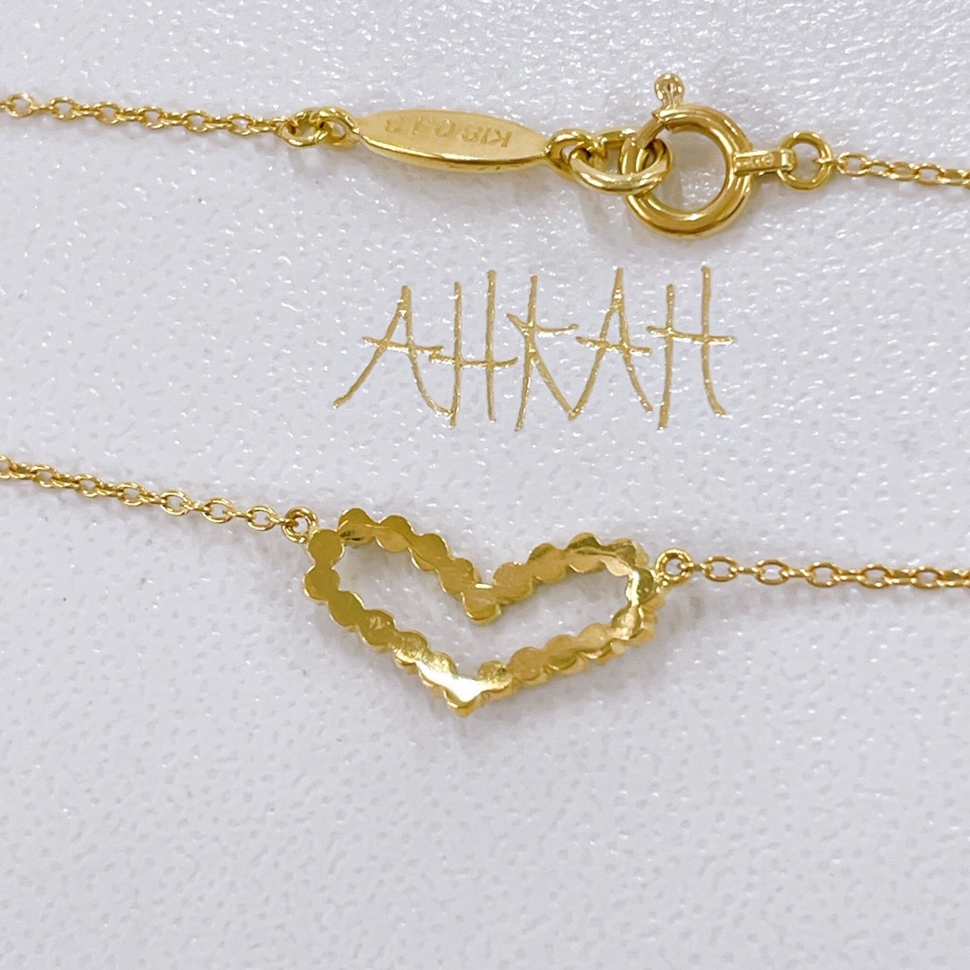 AHKAH(アーカー)のAHKAH ビリーブハートネックレス　K18YG ダイヤ　0.13ct レディースのアクセサリー(ネックレス)の商品写真