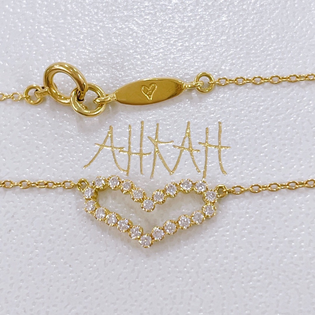 AHKAH(アーカー)のAHKAH ビリーブハートネックレス　K18YG ダイヤ　0.13ct レディースのアクセサリー(ネックレス)の商品写真