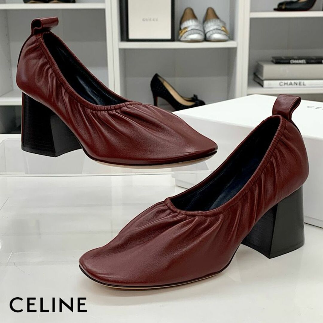 celine - 7135 未使用 セリーヌ フィービー レザー パンプス バレエ