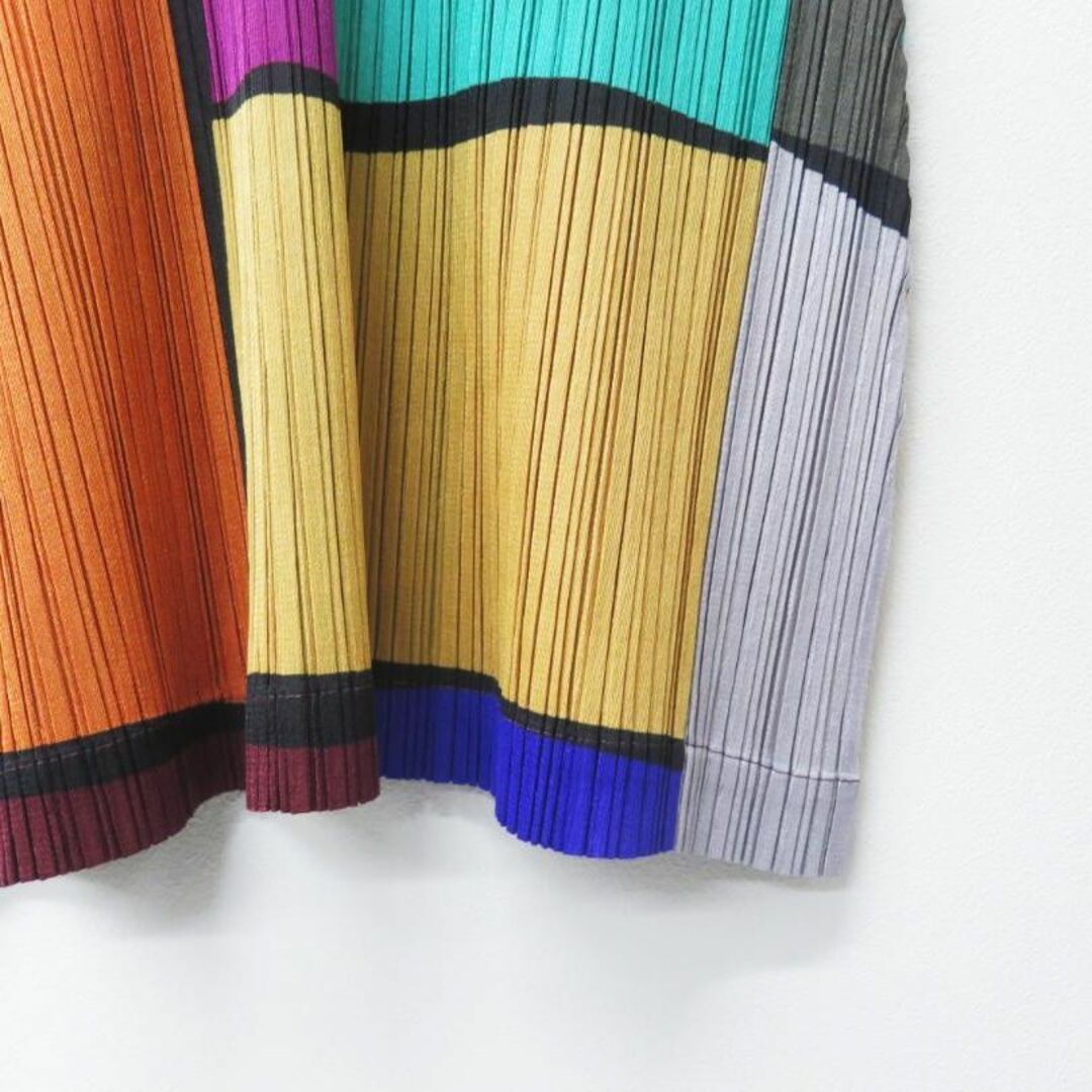 ISSEY MIYAKE(イッセイミヤケ)のPLEATS PLEASE プリーツ マルチカラー ワンピース 美品 4 レディースのワンピース(ひざ丈ワンピース)の商品写真