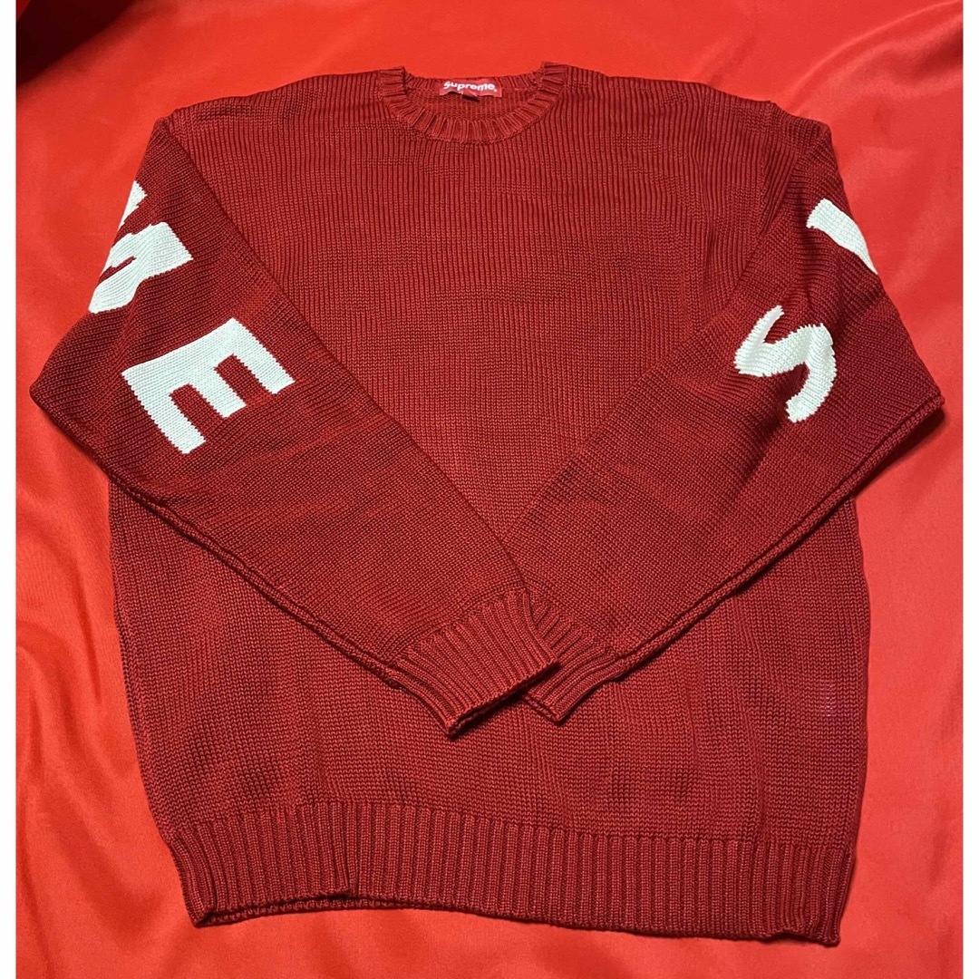 Supreme(シュプリーム)の【新品】 Supreme 20SS Back Logo sweater 赤 L メンズのトップス(ニット/セーター)の商品写真