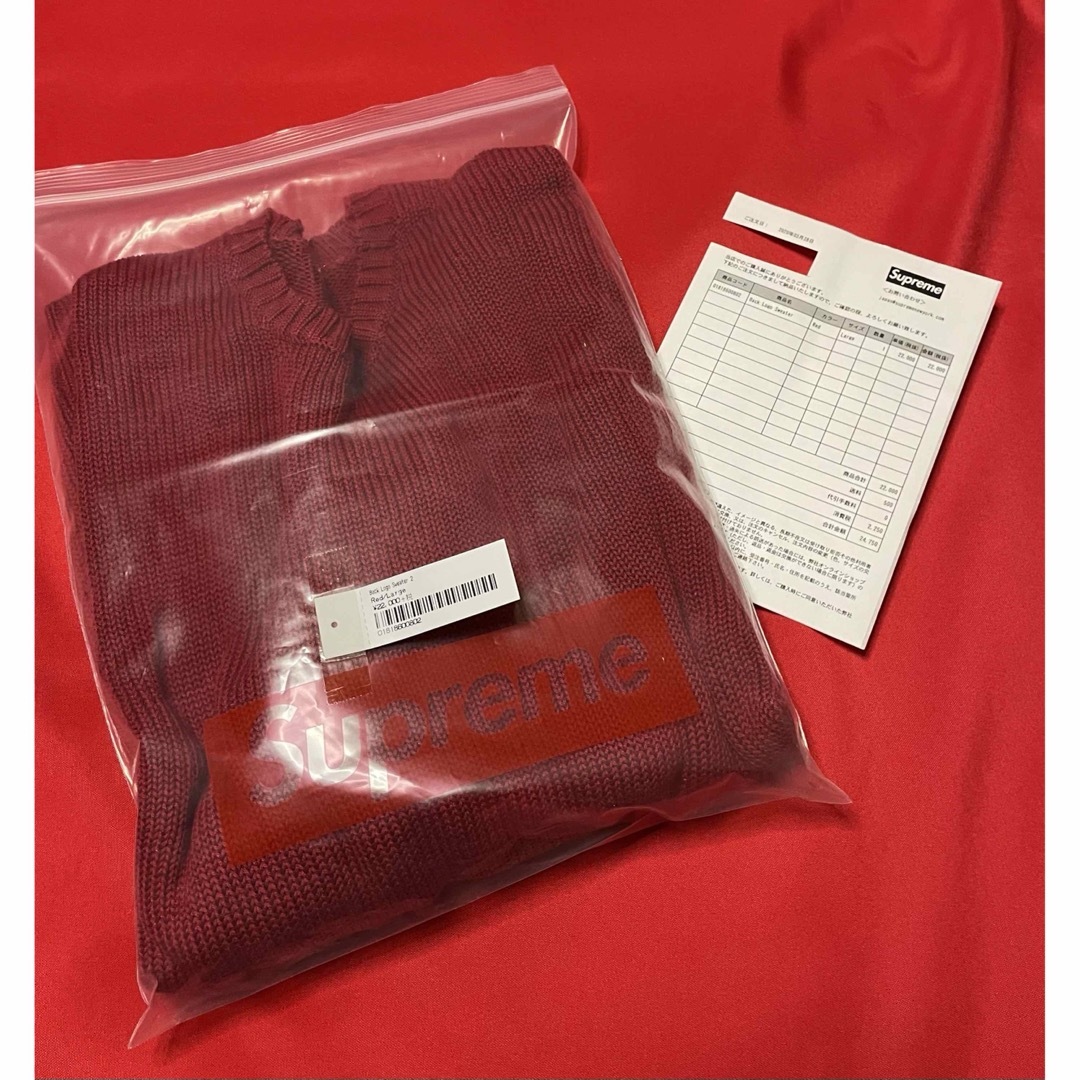 Supreme(シュプリーム)の【新品】 Supreme 20SS Back Logo sweater 赤 L メンズのトップス(ニット/セーター)の商品写真