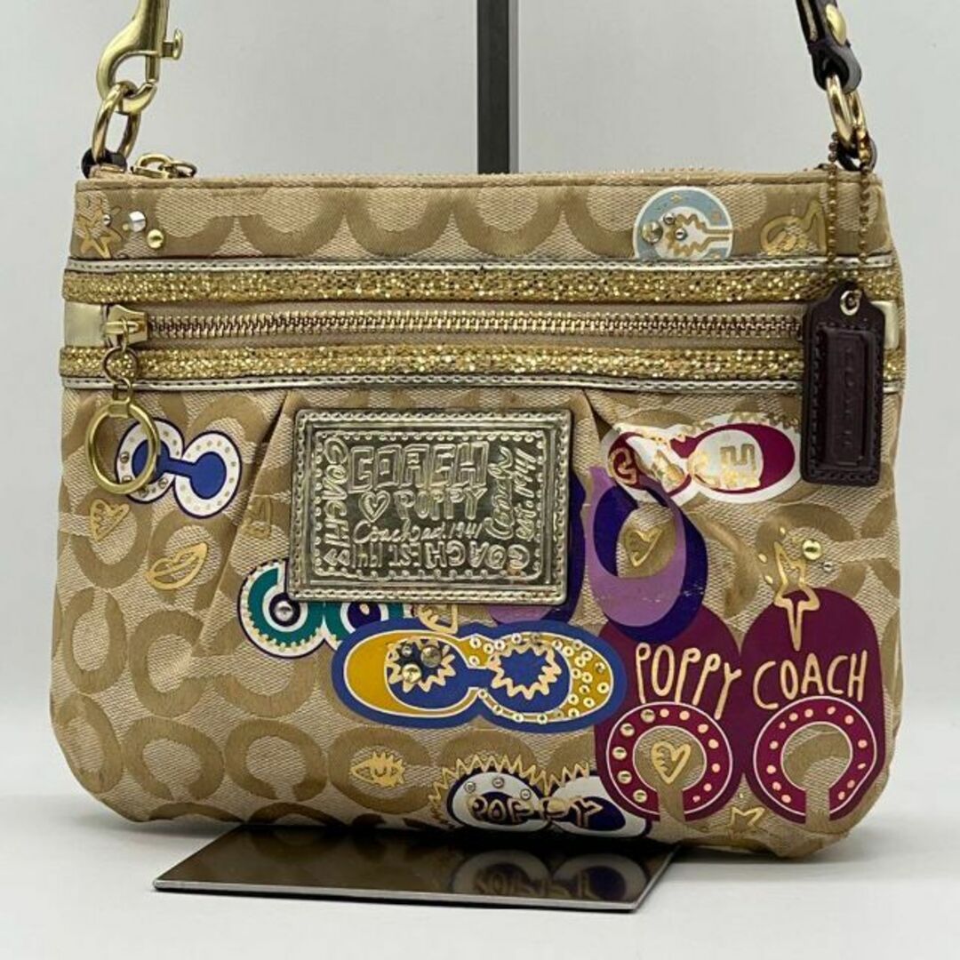 ✨良品✨COACH コーチ シグネチャー ポピー ショルダーバッグ ゴールド | フリマアプリ ラクマ ✨️良品✨️COACH poppy ハンドバッグ 2way ポシェット ブラウン