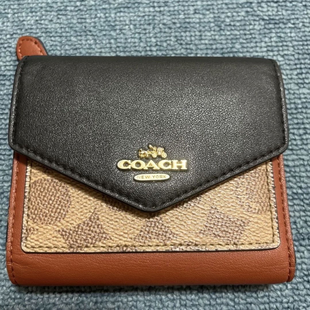 COACH - 【美品】COACHコーチ 三つ折り財布 カラーブロック ...