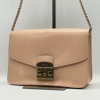 美品 FURLA フルラ メトロポリス シャンパンゴールド