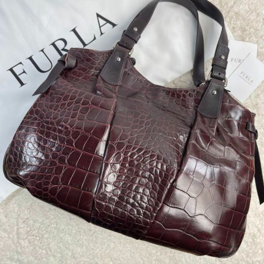 美品 FURLAフルラ ボルドーバッグ