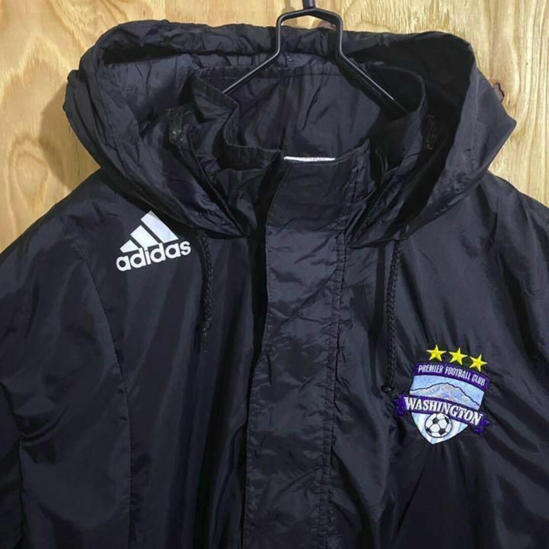 ナイロンパーカー サッカー アディダス USA 90s 長袖 ジャケット 黒