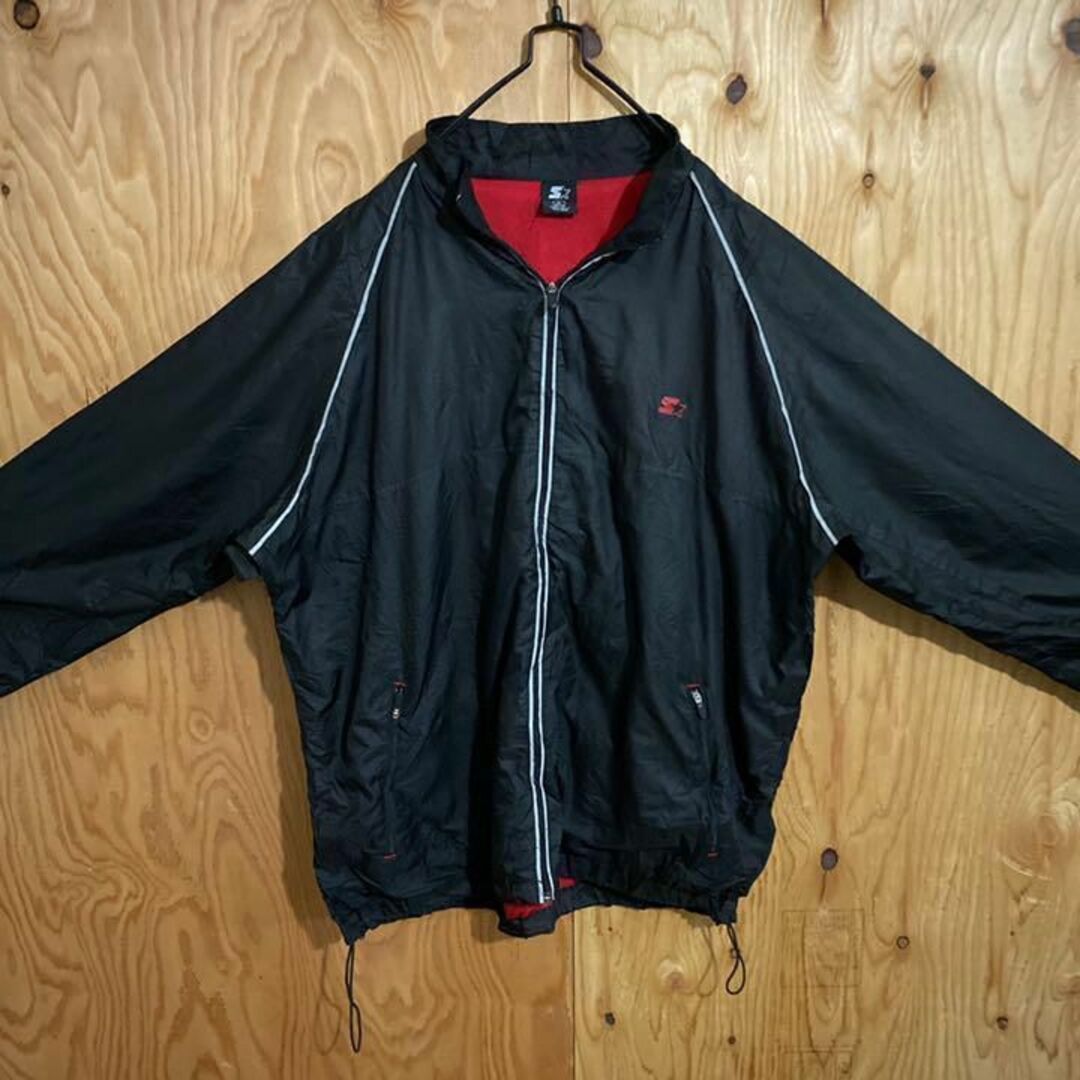 スターター ナイロンジャケット ロゴ USA 90s 長袖 ブラック XL