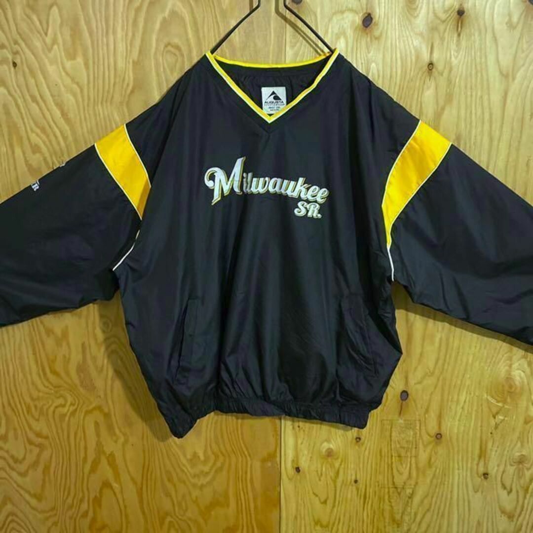 メンズ イーグル ナイロン ゲームシャツ USA 90s 黒 黄色 2XL