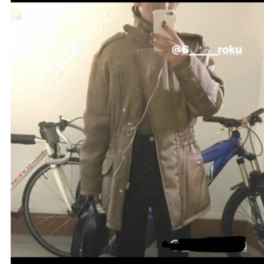 6 (ROKU)(ロク)の美品6(ROKU) ボアカラー ジップアップコート レディースのジャケット/アウター(ミリタリージャケット)の商品写真