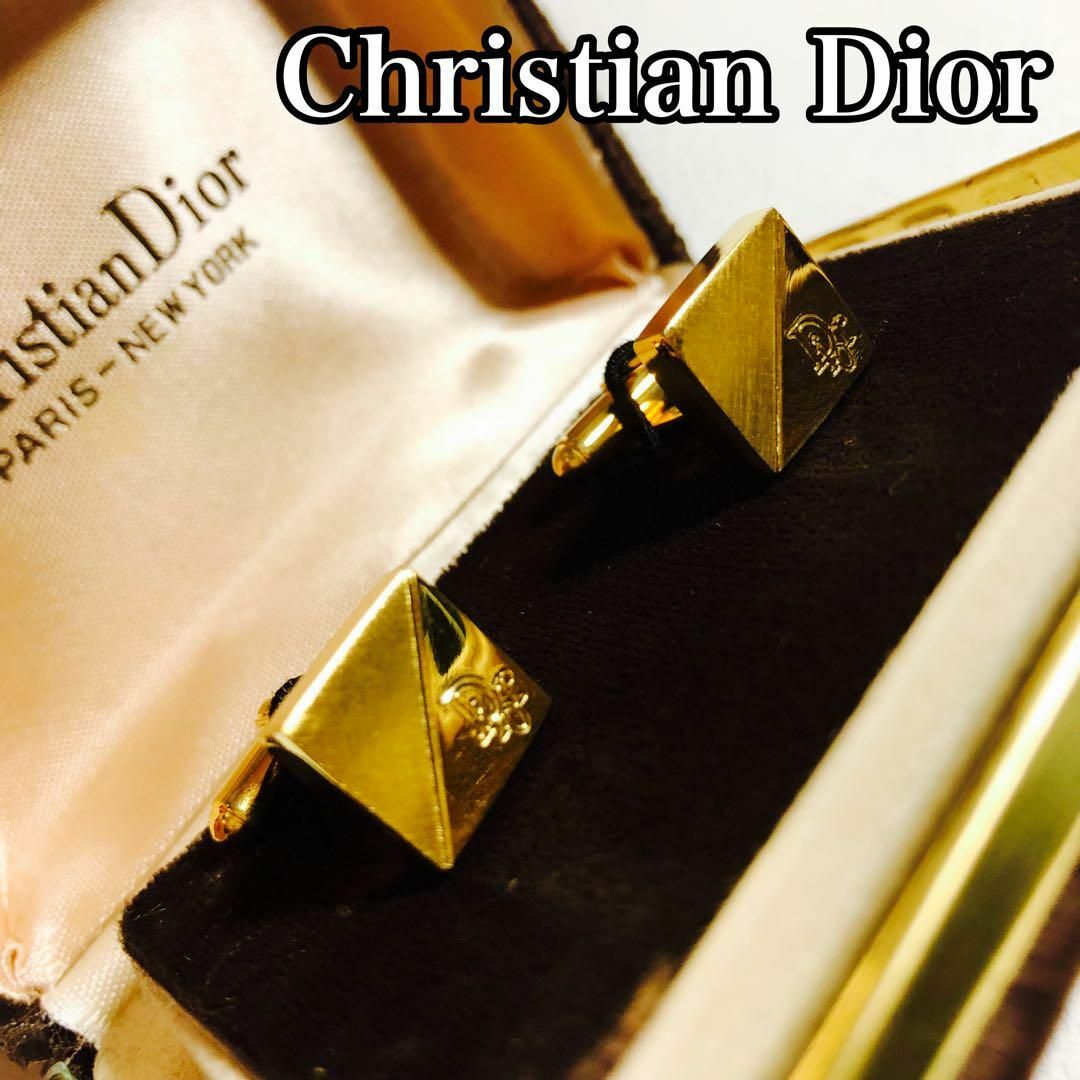 Christian dior 箱付き カフスボタン ゴールド