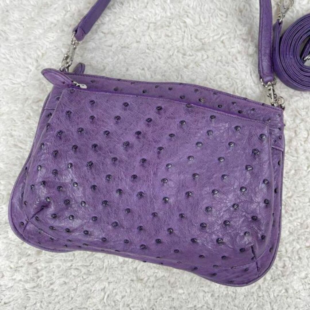 ✨良品✨オーストリッチ 2way ハンドバッグ ショルダーバッグ