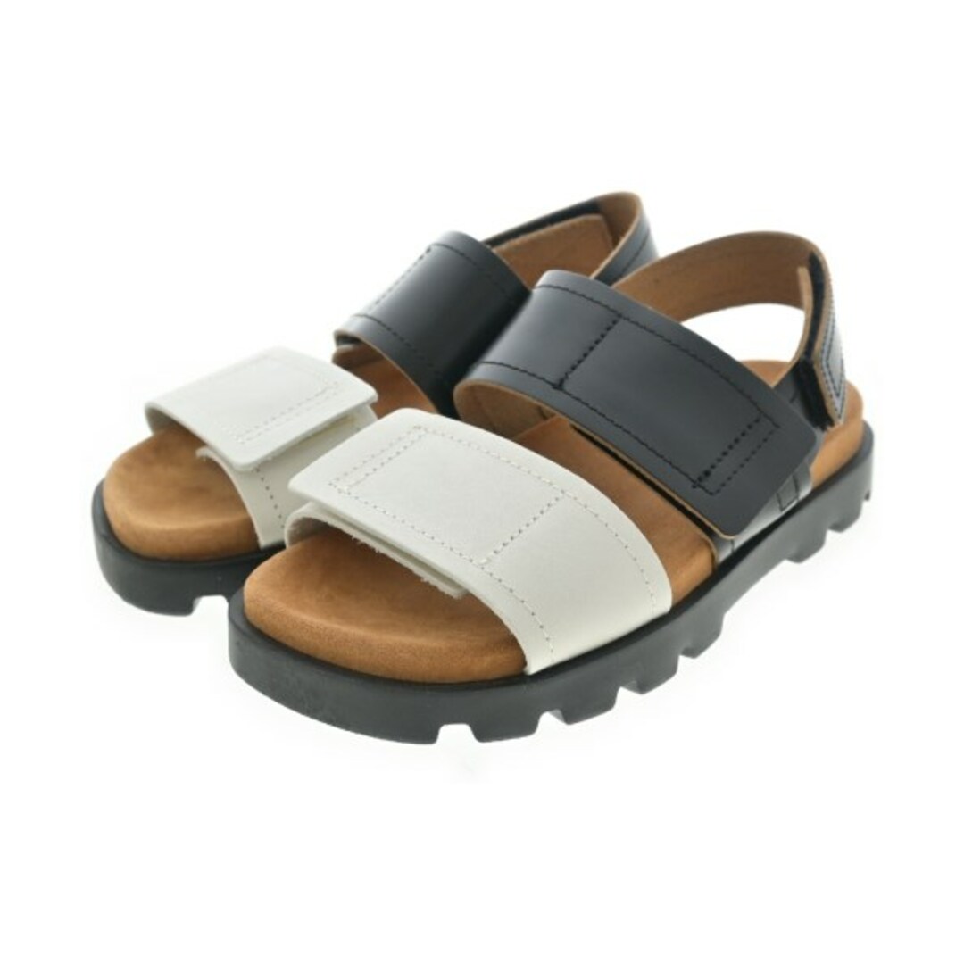 CAMPER - CAMPER カンペール サンダル 35(21.5cm位) 黒x白 【古着