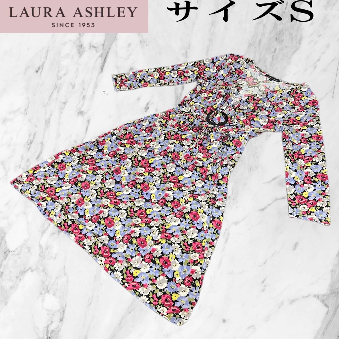 laura ashley ローラアシュレイ 花柄ワンピース - ひざ丈ワンピース