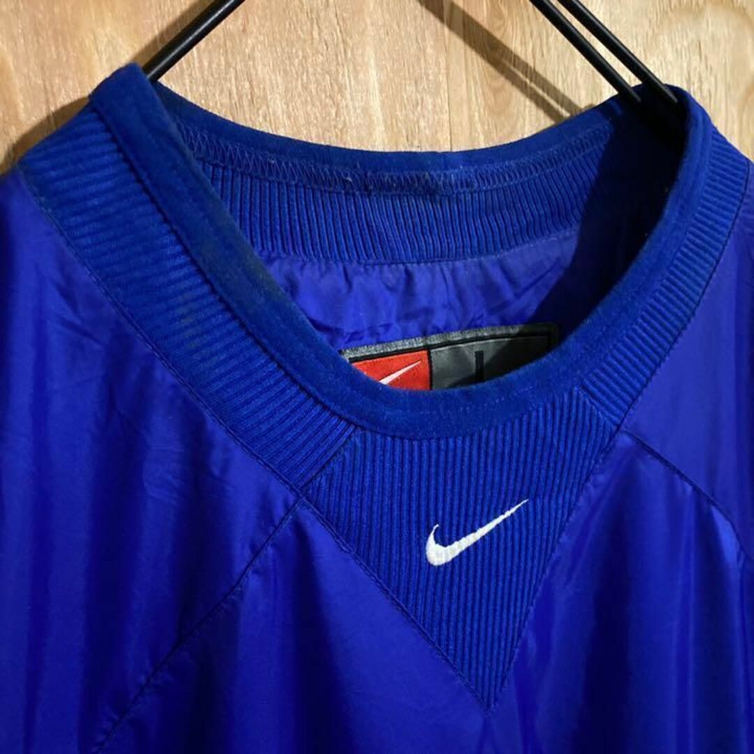 ブルー USA 90s ナイキ ナイロン ゲームシャツ メンズ スウッシュ