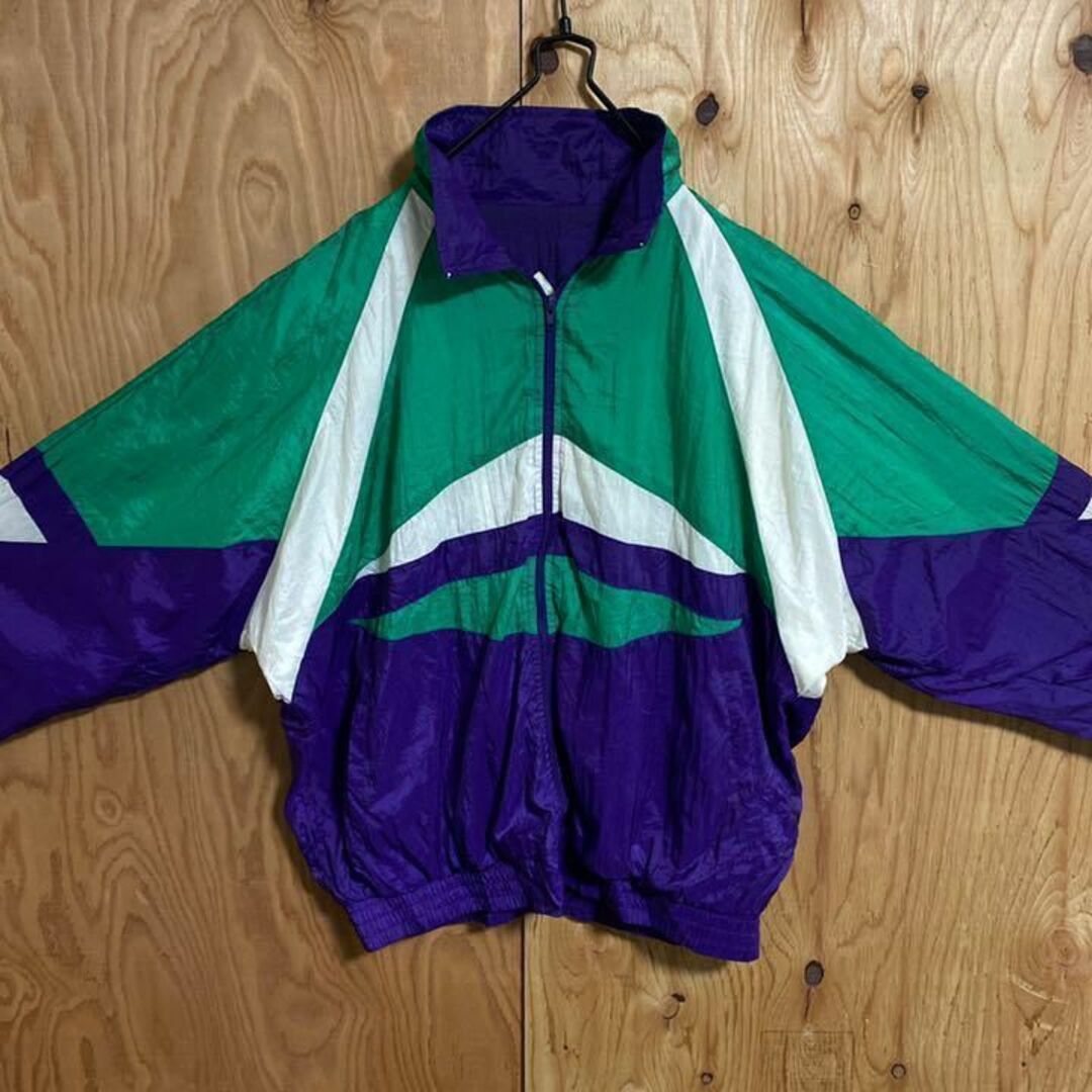 90s マスーアン ホッケー ナイロン ジャケット メンズ XL ブルー 白