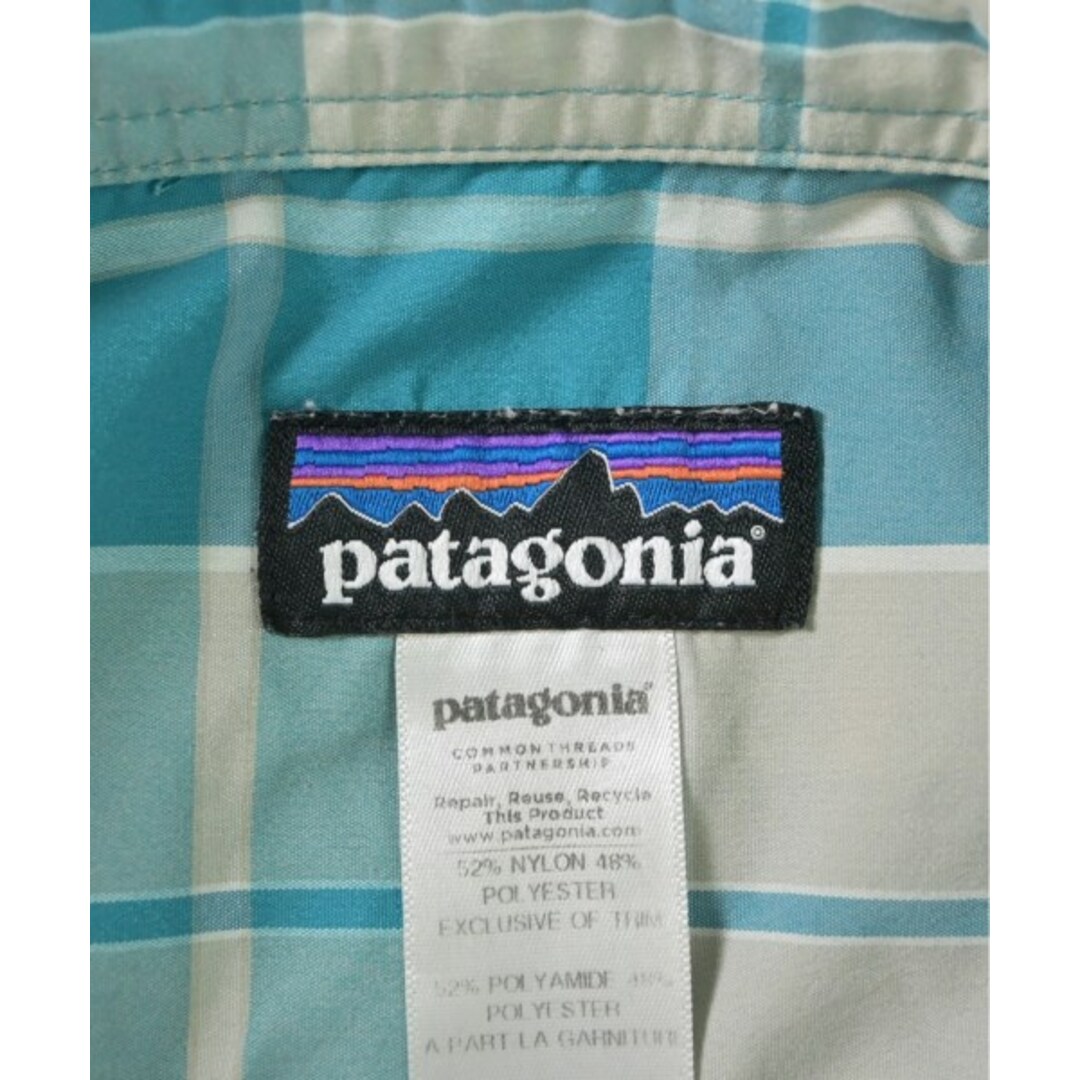 patagonia カジュアルシャツ S 青系xグレーx白(チェック) 【古着】【中古】