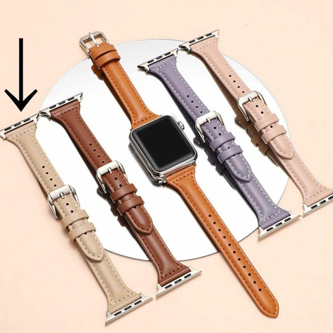 シンプルベージュApple Watch☆PUレザーバンドベルトアップルウォッチ メンズの時計(その他)の商品写真