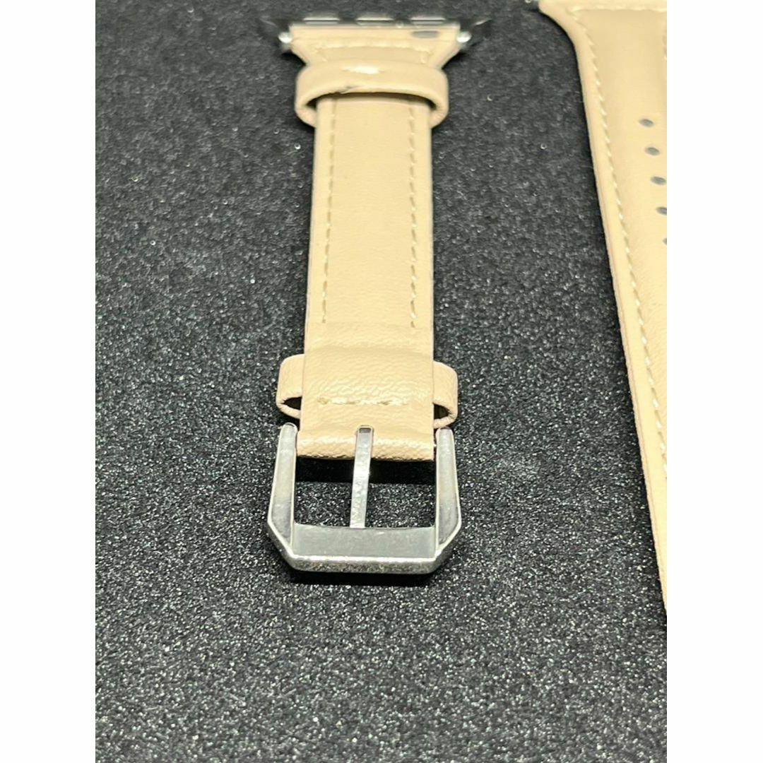 シンプルベージュApple Watch☆PUレザーバンドベルトアップルウォッチ メンズの時計(その他)の商品写真