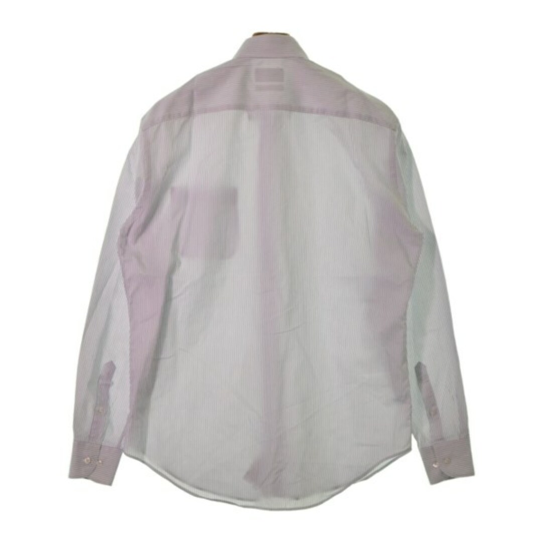 EMPORIO ARMANI ドレスシャツ 40(L位) 白x青(ストライプ)