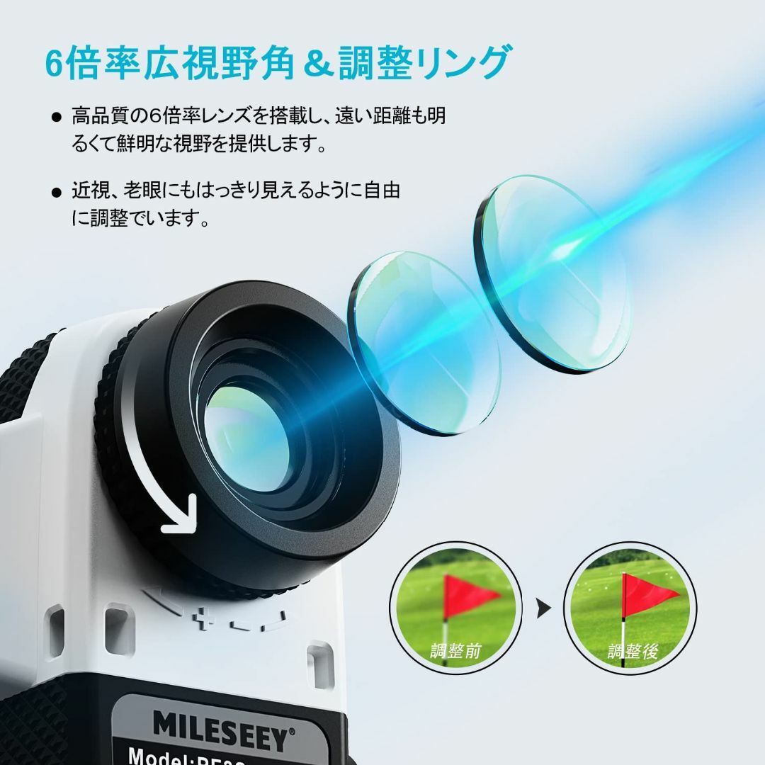 MiLESEEY ゴルフ レーザー距離計 874yd対応 液晶ディスプレイ付き