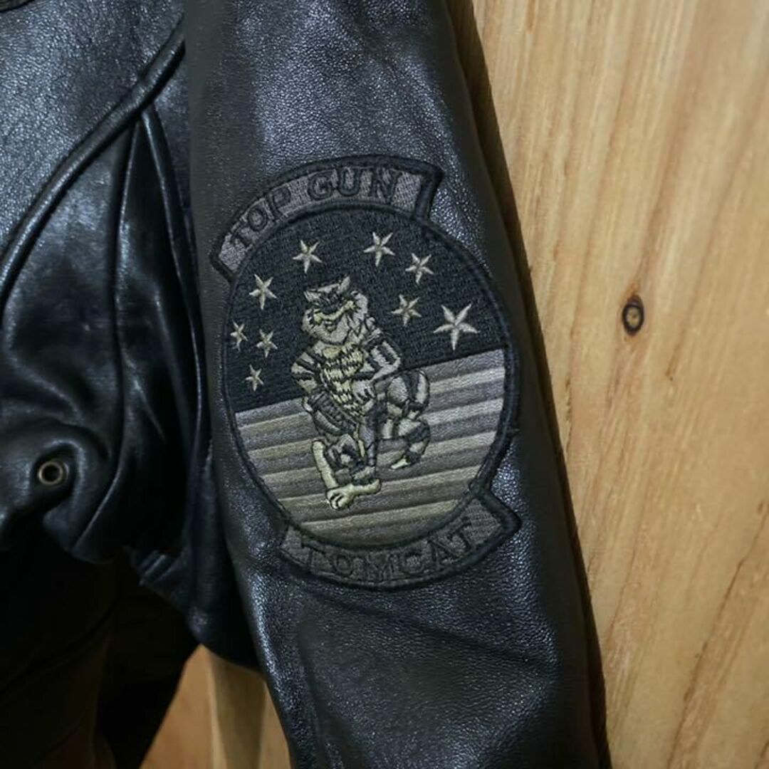 トップガン アメリカ G-1 ミリタリー USレザージャケット 黒 メンズ 革
