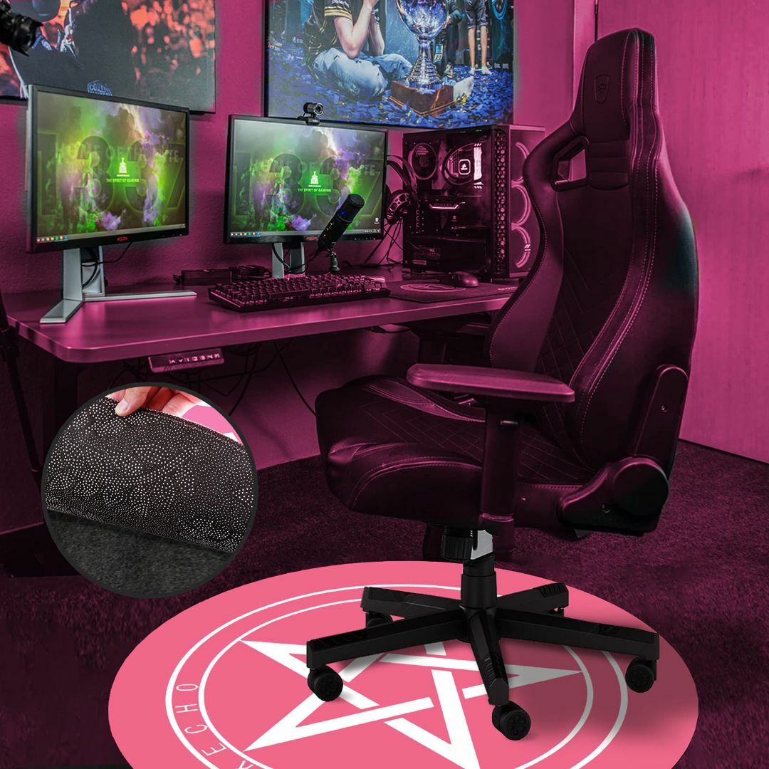 【色: ピンク】Darkecho チェアマット ゲーミングチェアマット 床保護マ 3