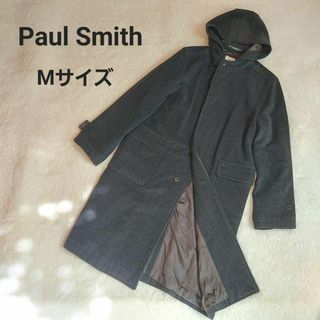 ポールスミスPaul SmithステンカラーコートLサイズ格安フード取り外し可能