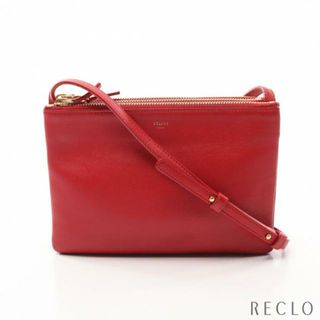 セリーヌ(celine)のTRIO SMALL トリオ スモール ショルダーバッグ レザー レッド(ショルダーバッグ)