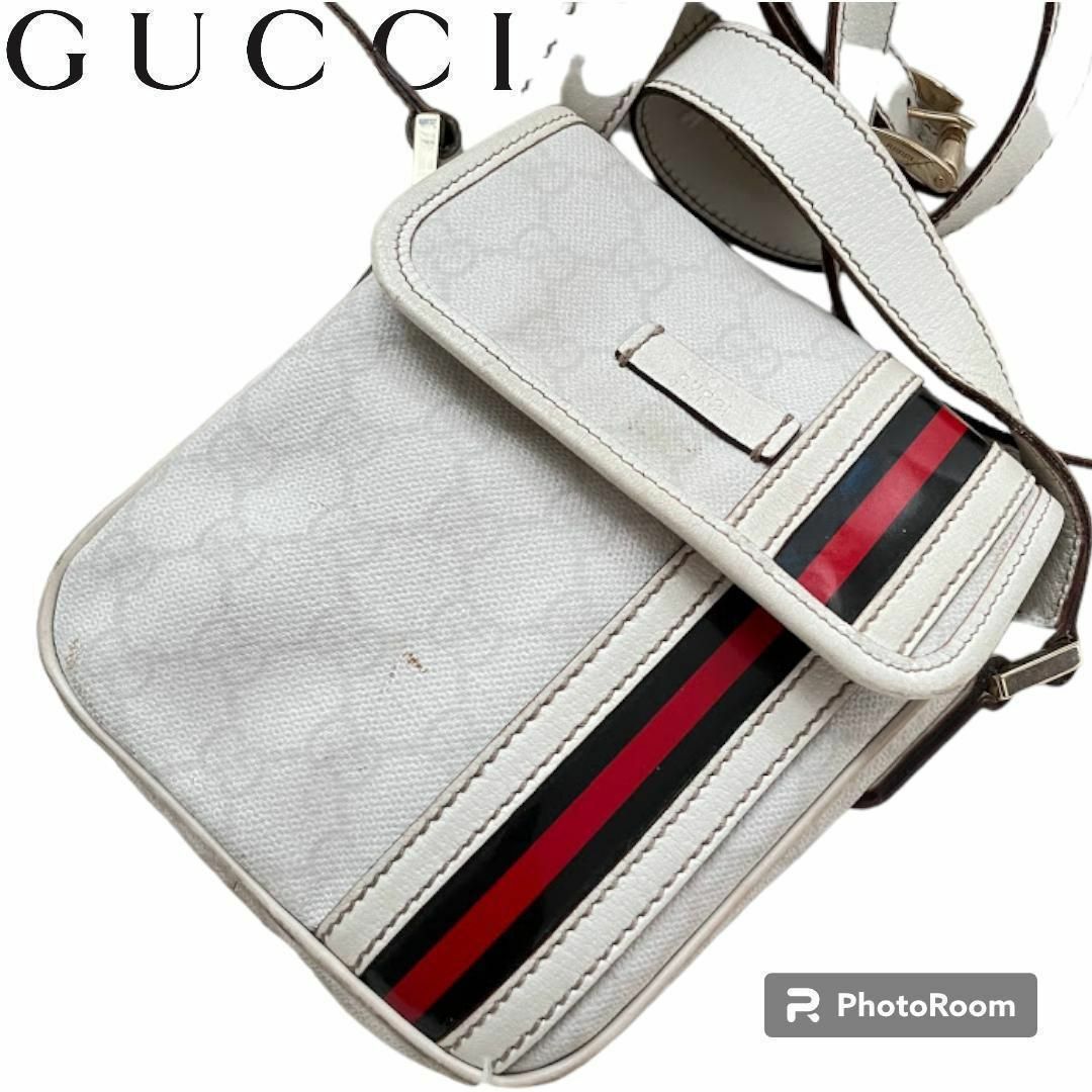 GUCCI グッチ ショルダーバッグ シェリーライン GG柄 ポシェット ロゴ-