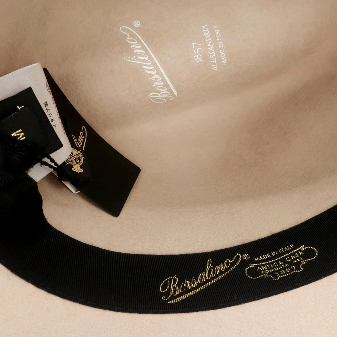Borsalino(ボルサリーノ)の【新品】ボルサリーノ Borsalino ラビットファー 中折れフェルトハット ピンクベージュ【サイズM】【メンズ】 メンズの帽子(ハット)の商品写真